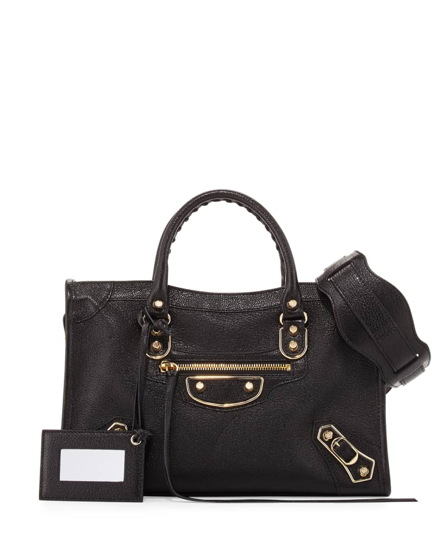 Balenciaga all black, classic Metallic Edge City Bag