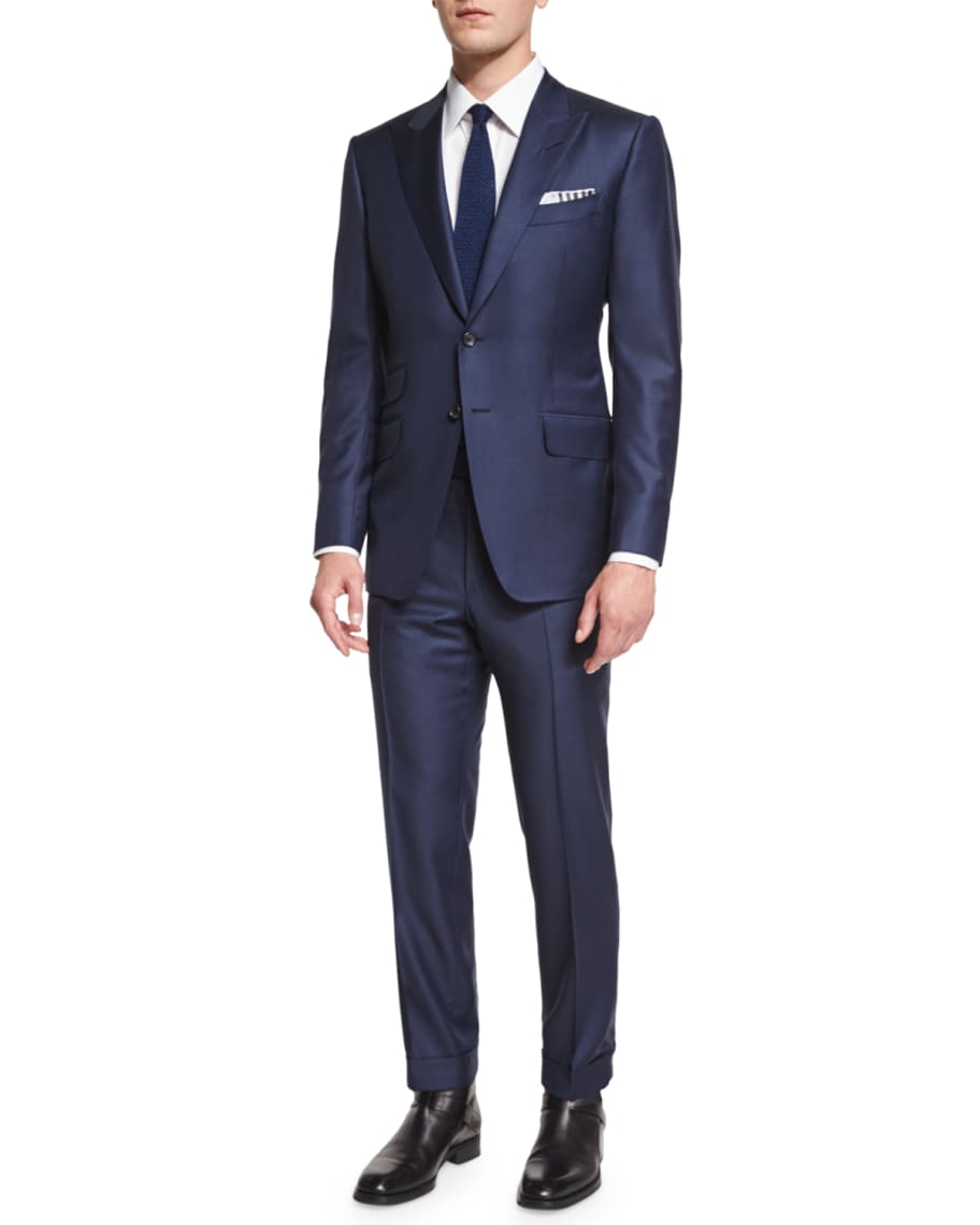 TOM FORD O'Connor Base Sharkskin Two-Piece Suit, Bright Navy | Neiman ...