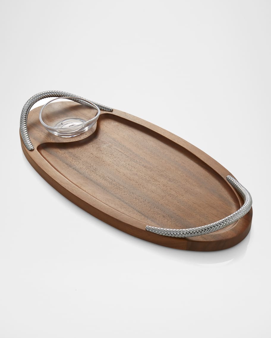 Nambe Braid Serving Board with Dipping Dish