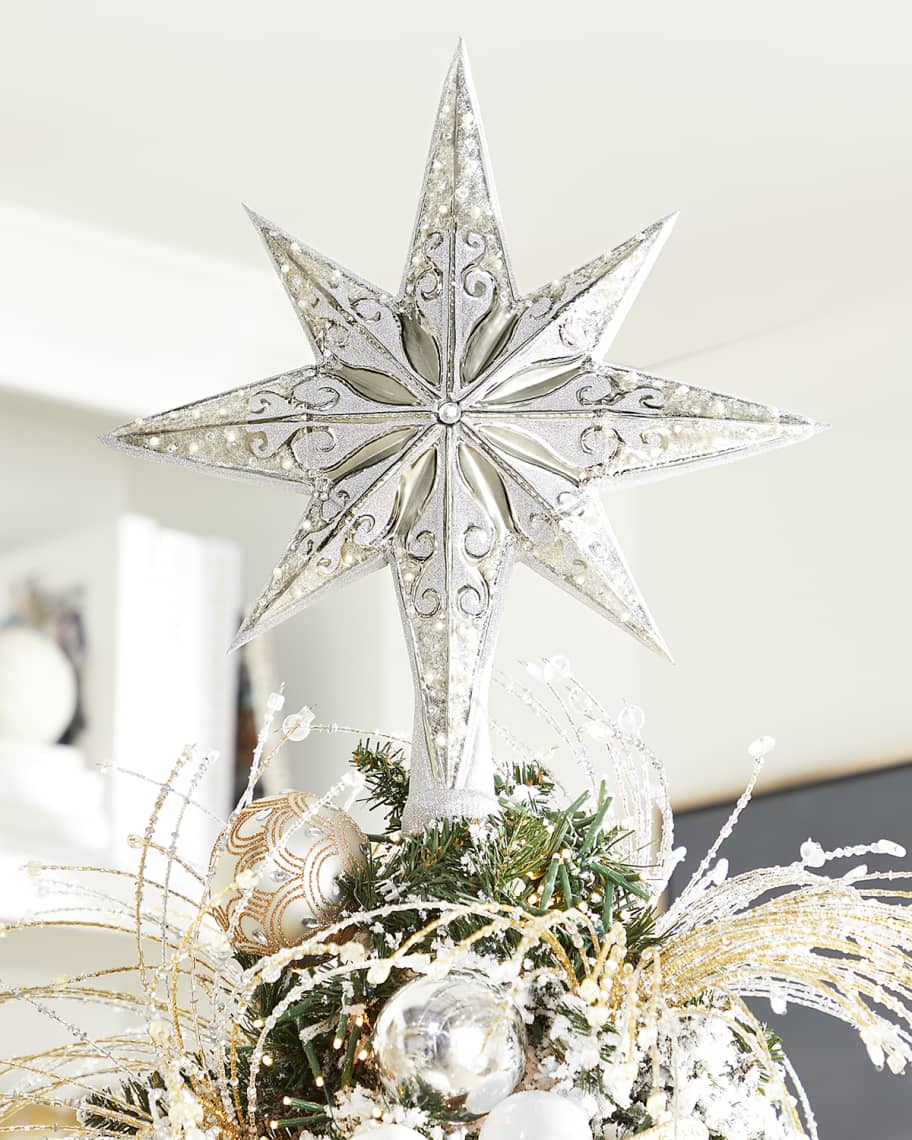 Christopher Radko Silver Stellar Christmas Tree Topper | Neiman Marcus