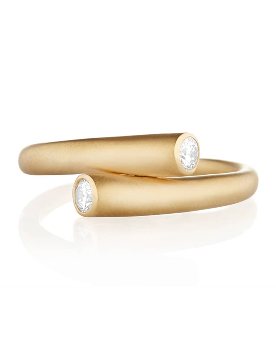 Carelle Whirl 18k Gold 2-Diamond Ring | Neiman Marcus