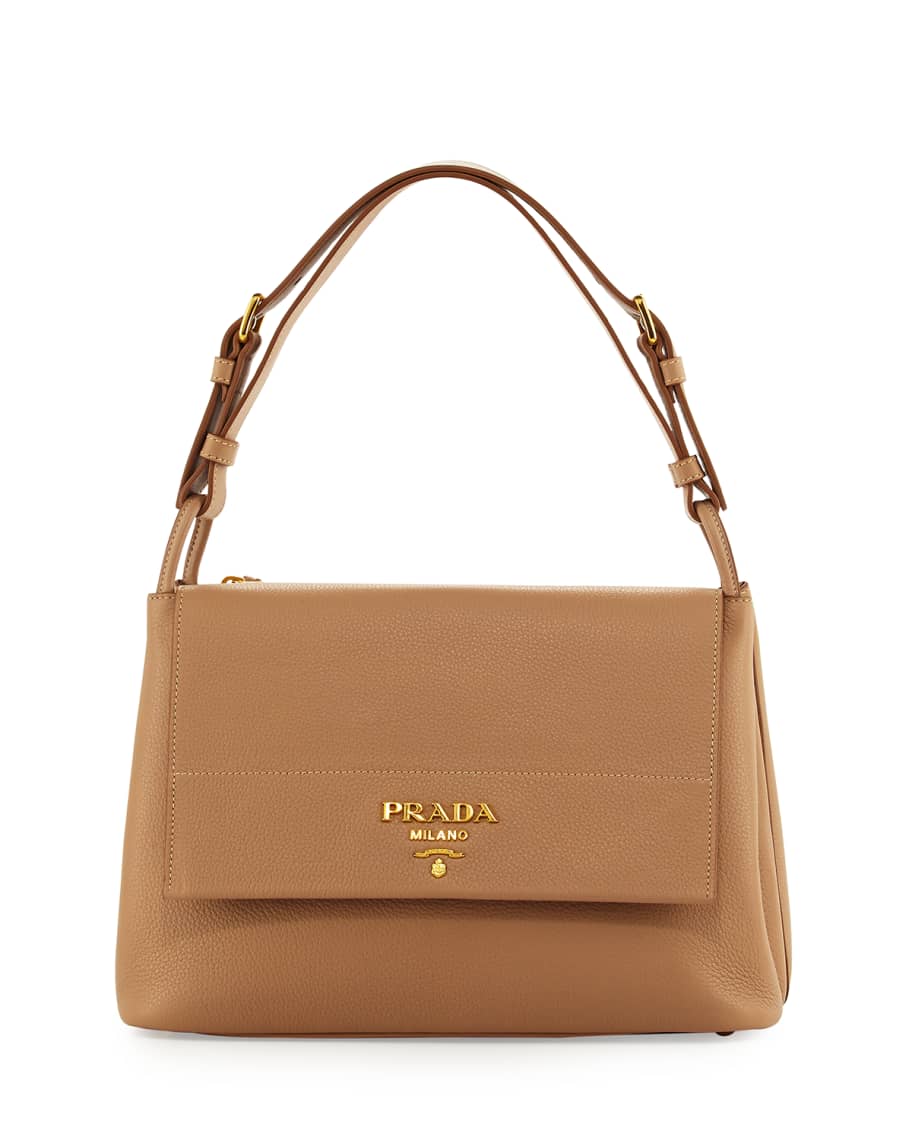 PRADA Vitello Daino Leather Bauletto Boston Bag (BR3091) Cream ref