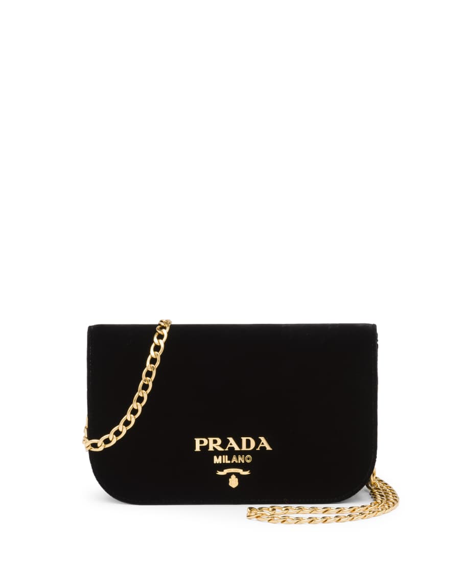 Prada outlet velvet clutch