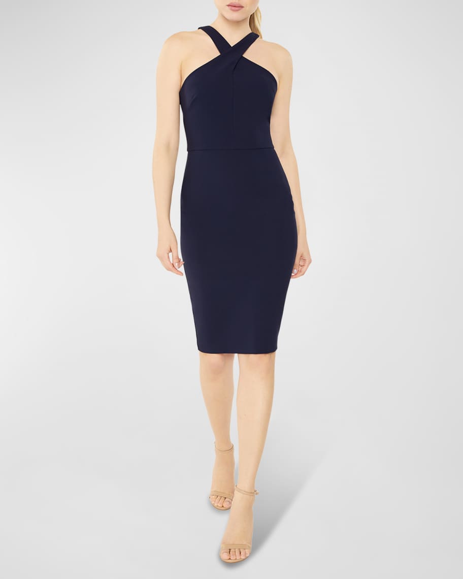 Likely Carolyn Halter Neck Sheath Dress Neiman Marcus