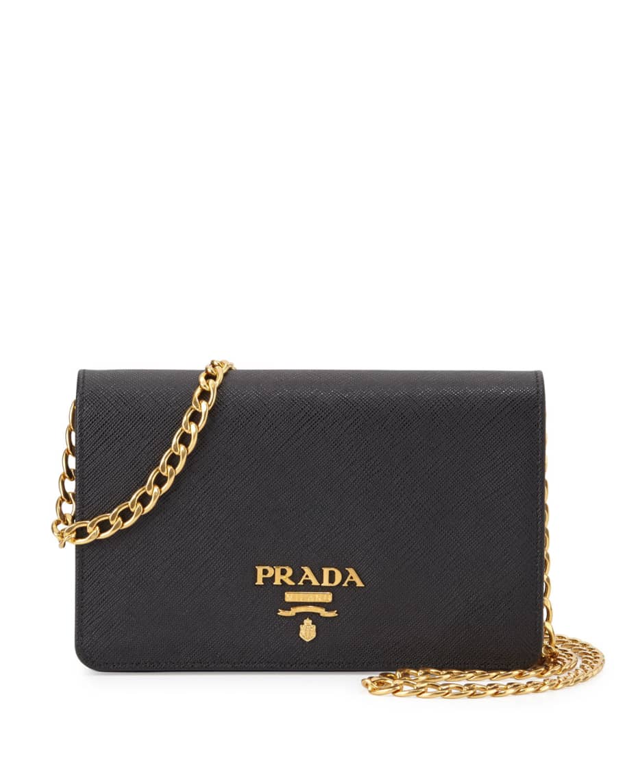 PRADA Saffiano Lux Leather Chain Shoulder Crossbody Bag