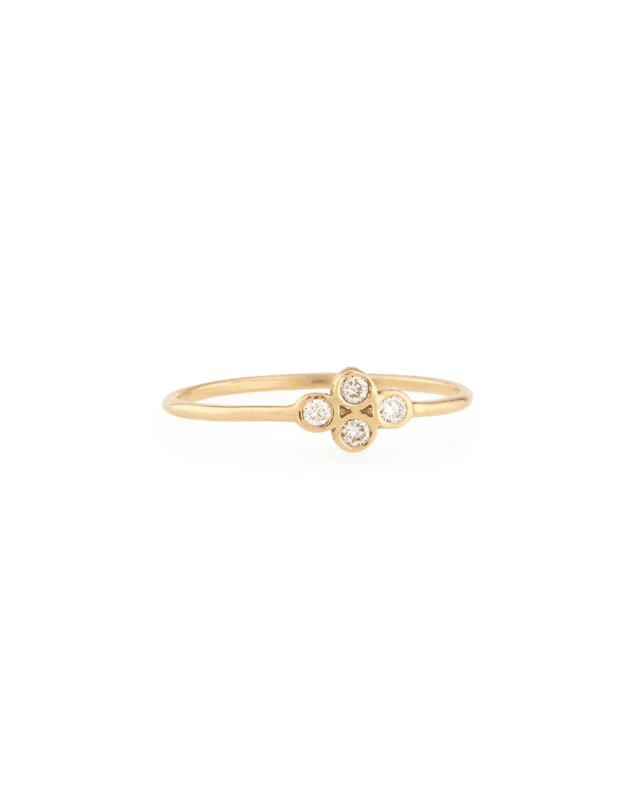 Zoe Chicco 14K Gold Diamond Quad Ring | Neiman Marcus