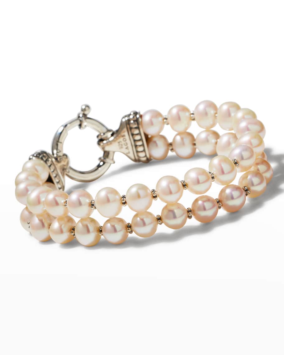 Lagos Luna Pearl DoubleStrand Bracelet, 7mm Neiman Marcus