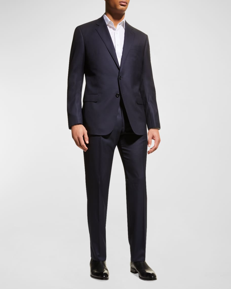 Giorgio Armani Two-Button Soft Basic Suit, Navy | Neiman Marcus
