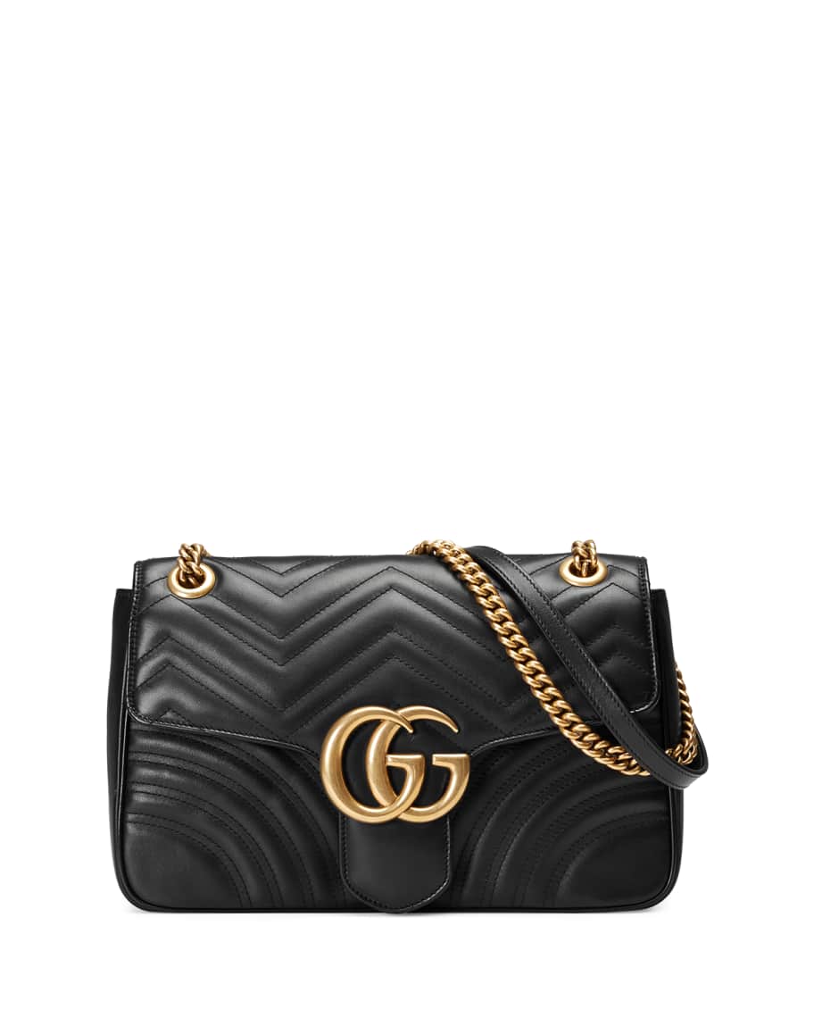 Gucci GG Marmont  Medium Quilted Shoulder Bag, Black | Neiman Marcus