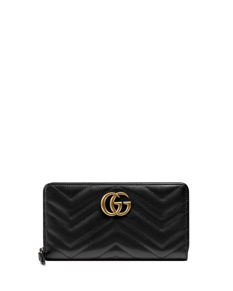 Gucci GG Marmont zip around wallet black