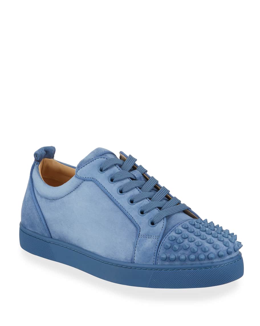 Christian Louboutin Men's Louis Junior Suede Spiked Low-Top Sneakers ...