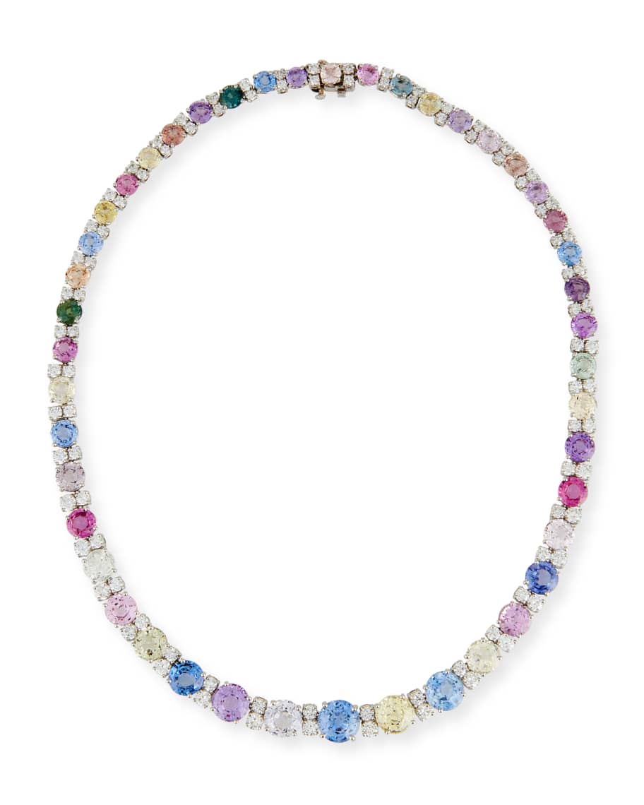 Oscar Heyman Graduated Sapphire & Diamond Necklace in Platinum | Neiman ...