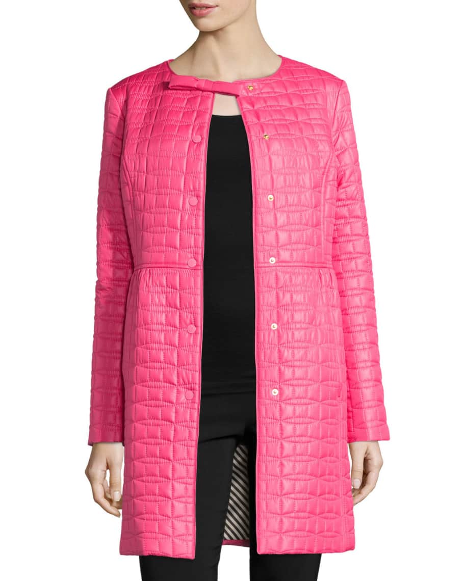 Kate spade new york bow quilted coat sales
