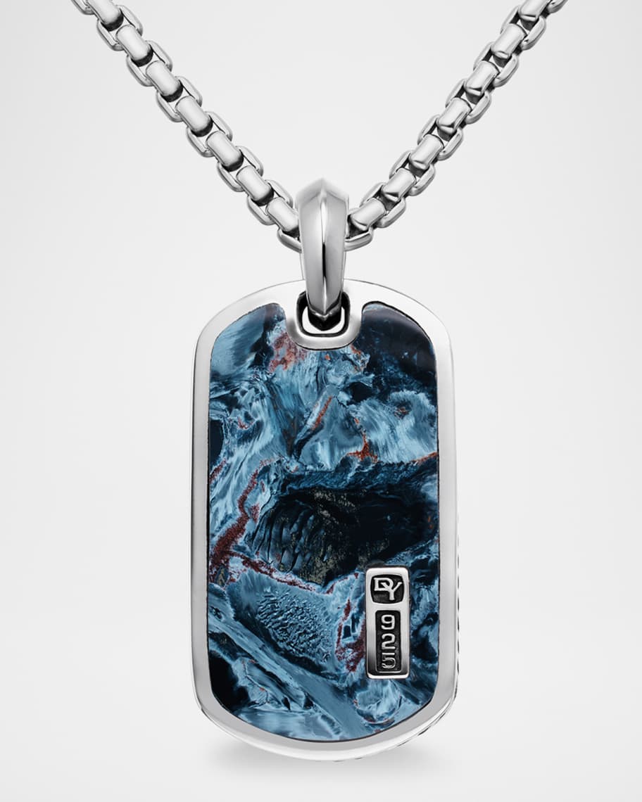 David Yurman Men's Streamline Tag Pendant with Gemstone in Silver
