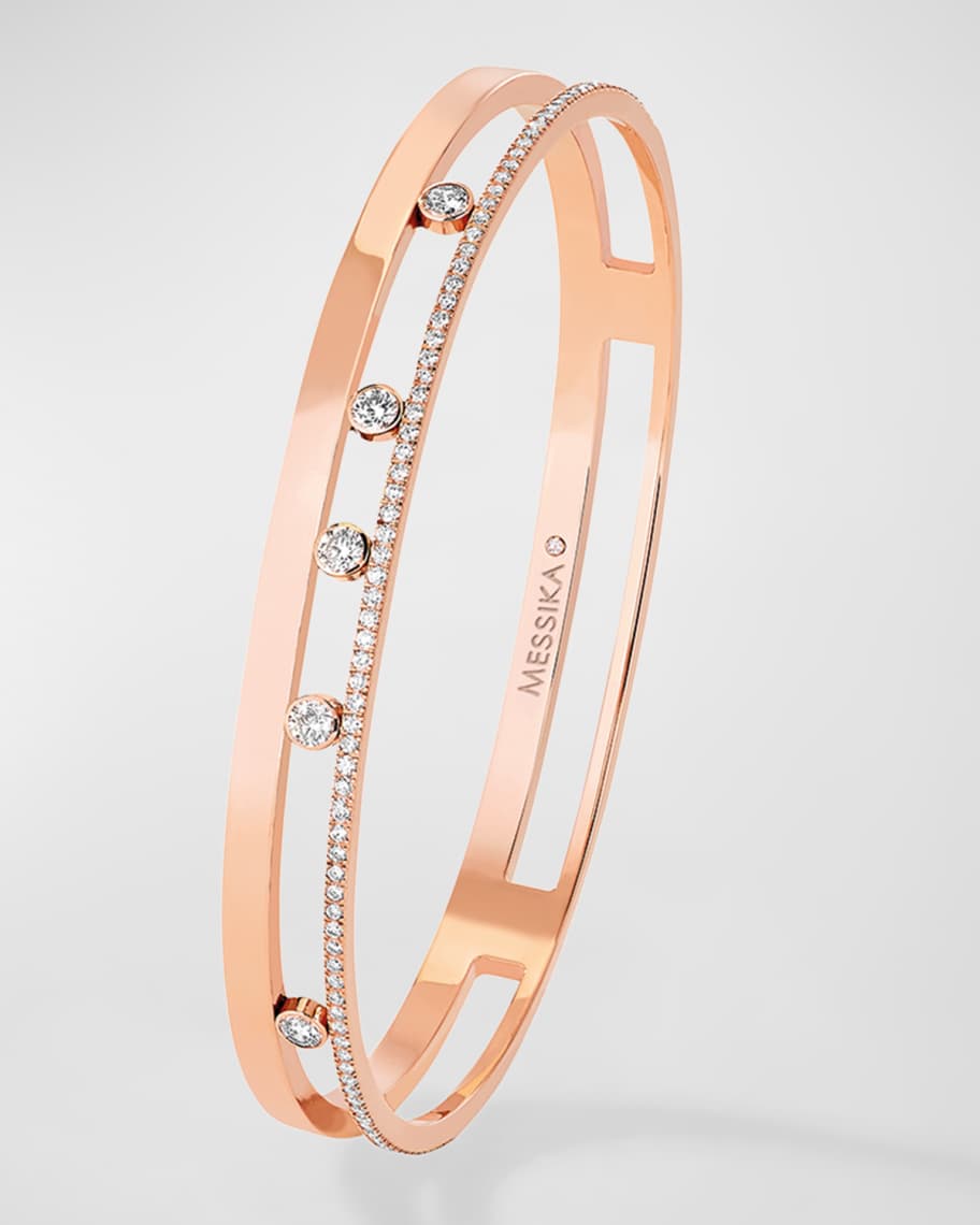 Messika Move Romane 18K Rose Gold Diamond Bracelet, Size Medium ...