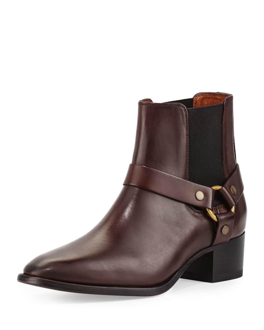 Frye Dara Harness Chelsea Boot Dark Brown Neiman Marcus