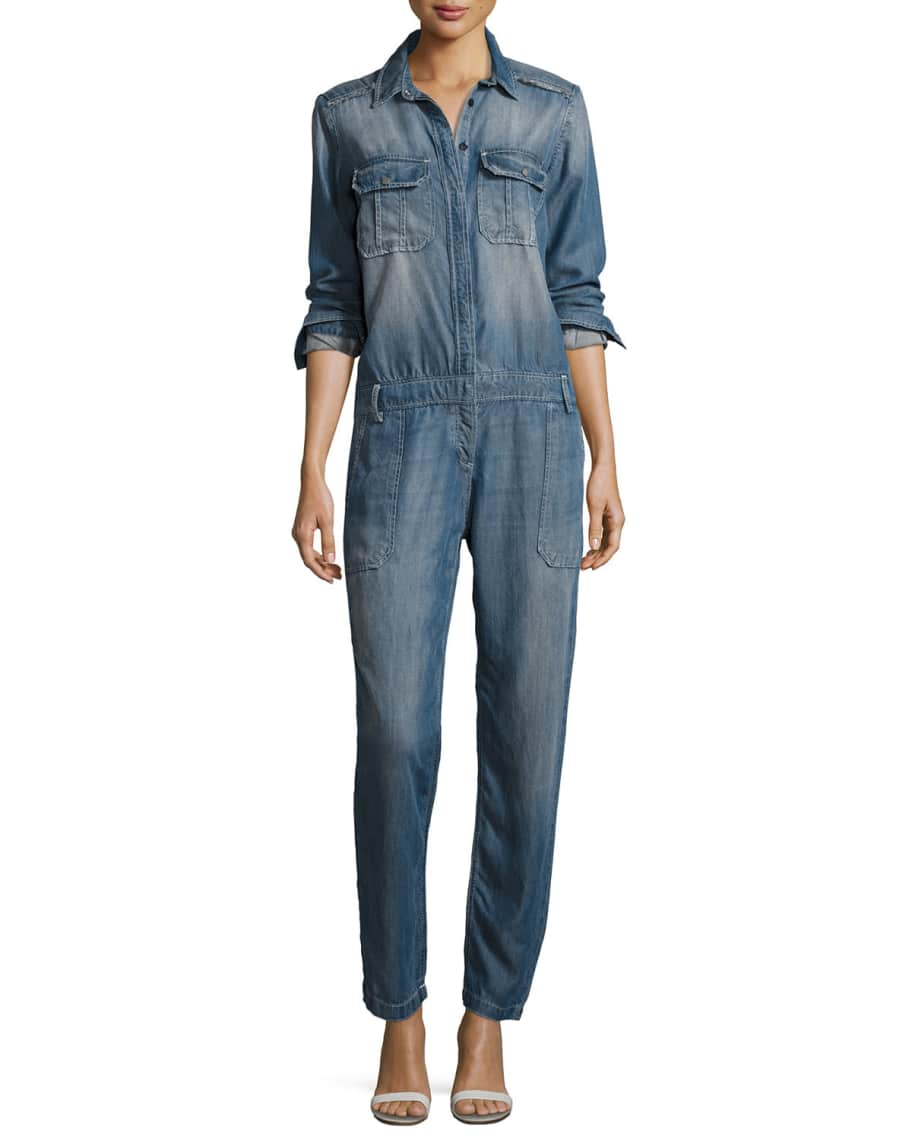 Etienne Marcel Denim Utility Jumpsuit | Neiman Marcus