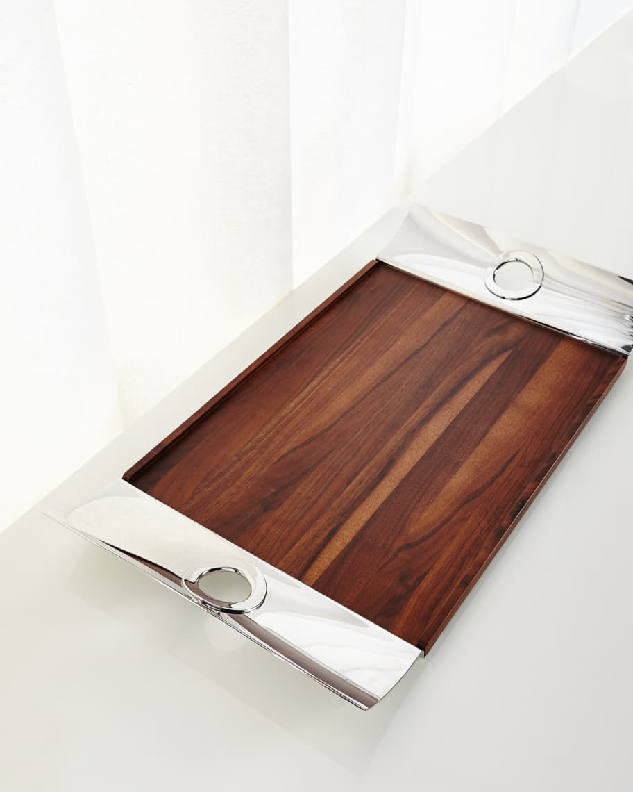 Christofle Oh De Christofle Rectangle Tray with Wood | Neiman Marcus