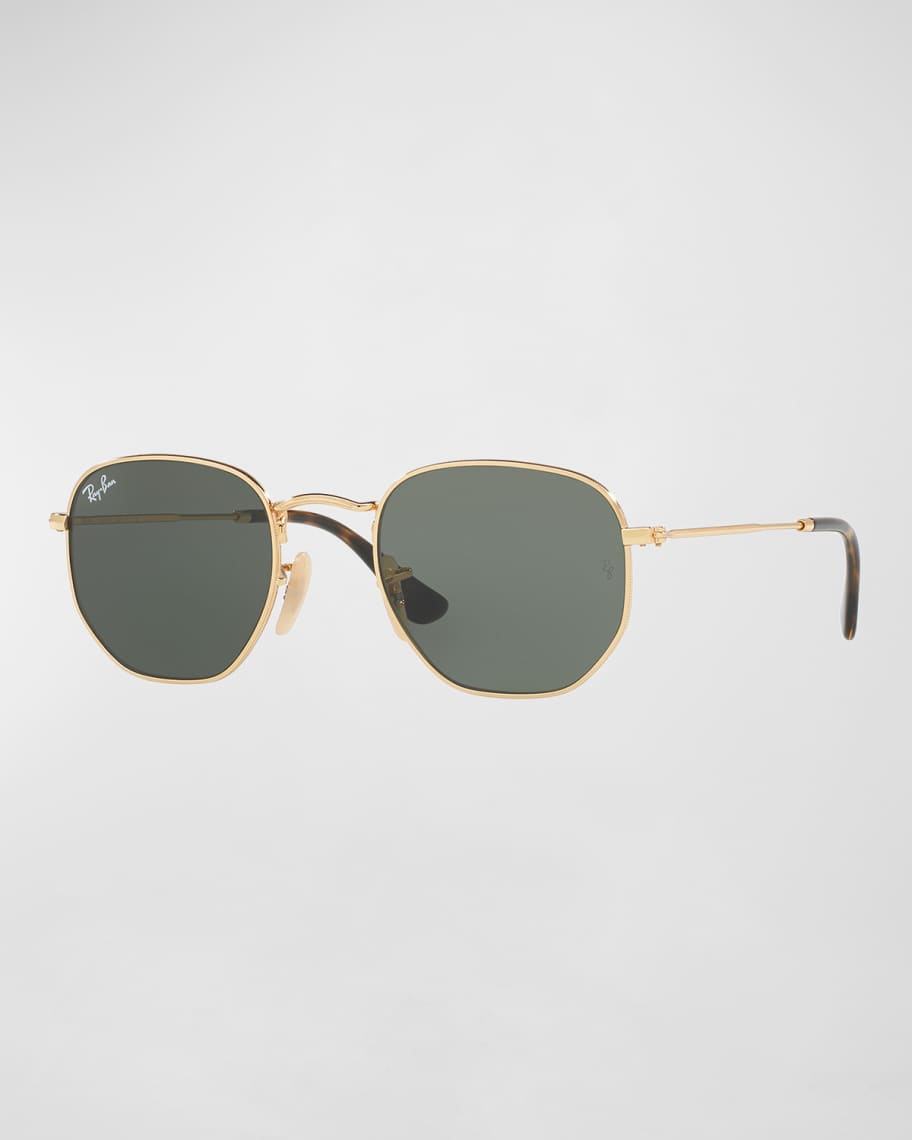 八*正様 レイバン金縁　RaybanWings ゴールド メンズ ボシュロム#3 Ray-Ban RB3548 Hexagonal M (51 - 21) with Brown lenses and Gold