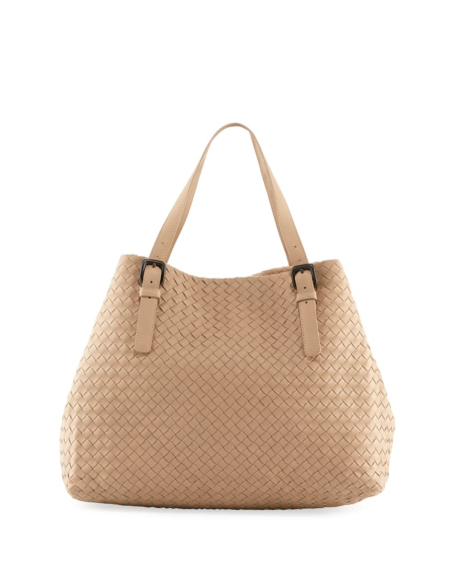 Hop Large Leather Tote Bag in Brown - Bottega Veneta