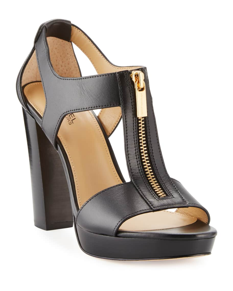 MICHAEL Michael Kors Berkley Leather Zip Sandals | Neiman Marcus