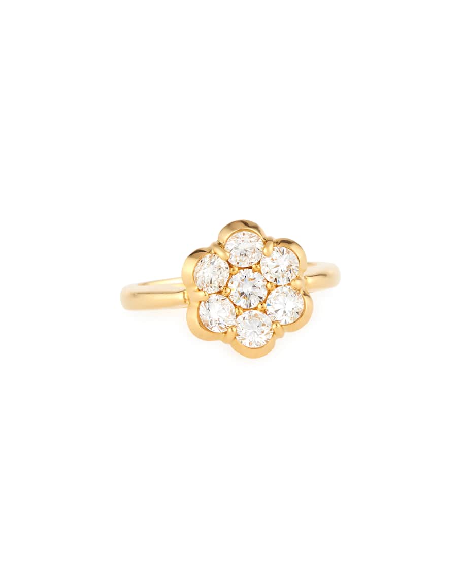 Bayco 18K Yellow Gold & Diamond Flower Ring, Size 6 | Neiman Marcus