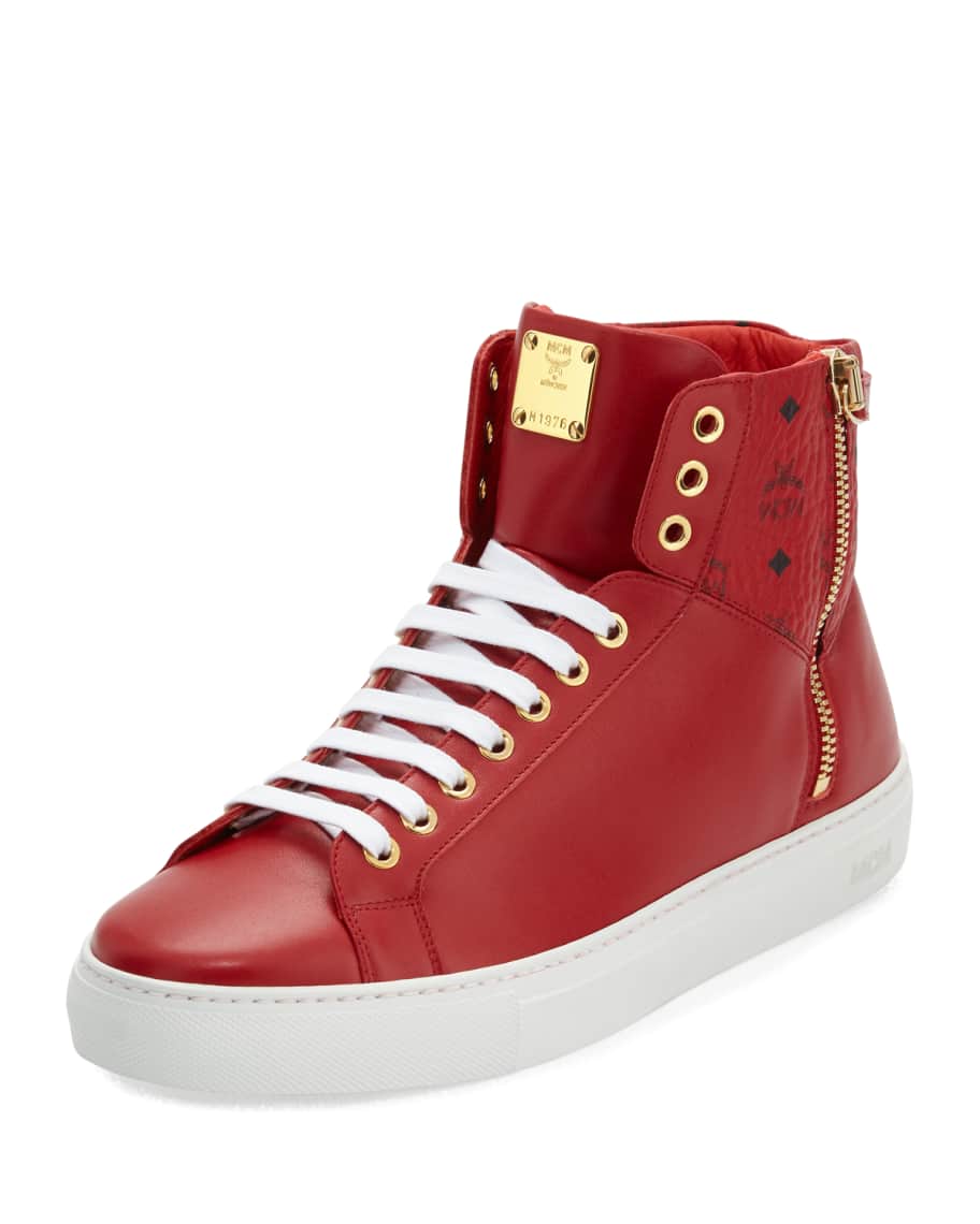 Red mcm sneakers new arrivals