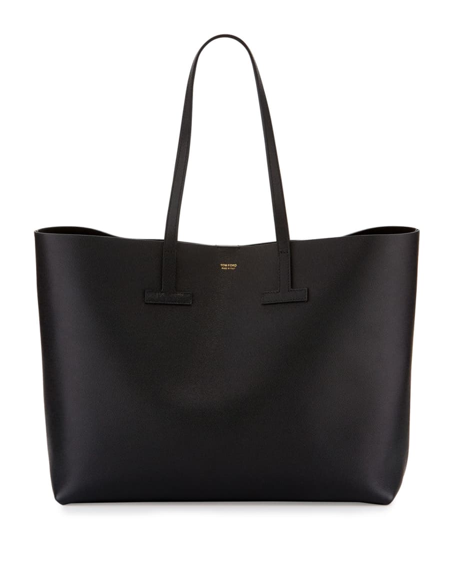 TOM FORD Large Grained Leather T Tote Bag | Neiman Marcus