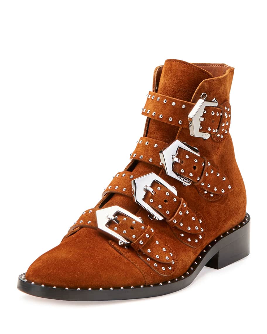 Givenchy Elegant Studded Suede Ankle Boot | Neiman Marcus