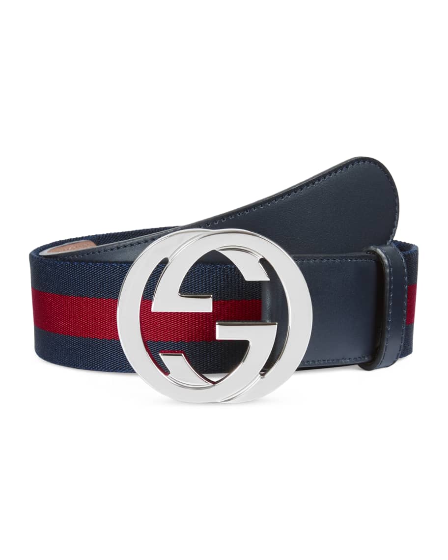 Gucci Web Belt w/Interlocking G | Neiman Marcus