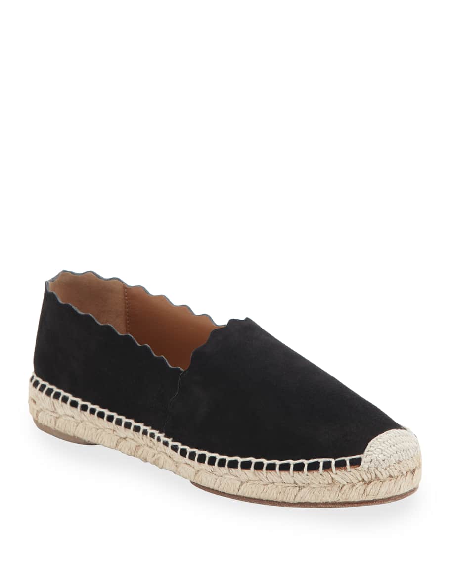 Chloe Lauren Scalloped Espadrille Flat Neiman Marcus