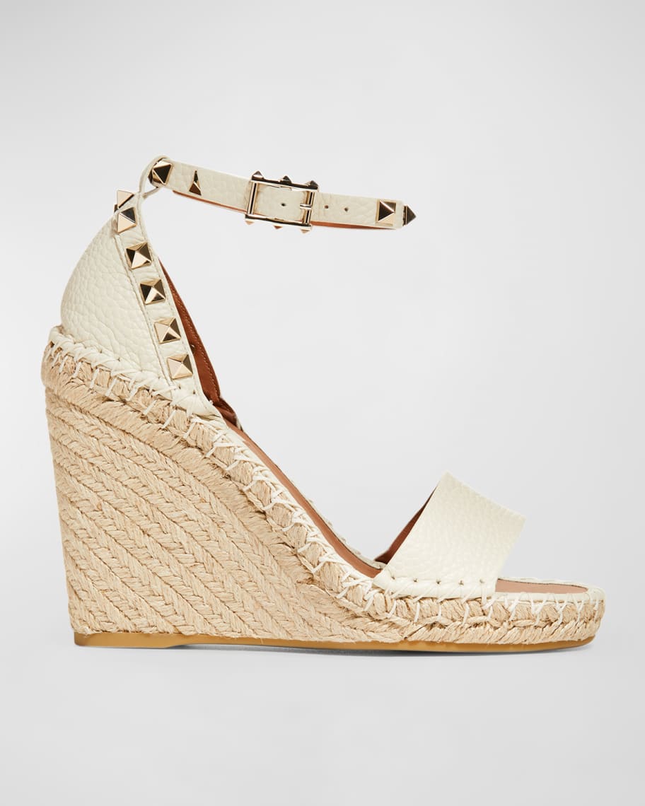 Valentino rockstud double espadrille wedge sandal online