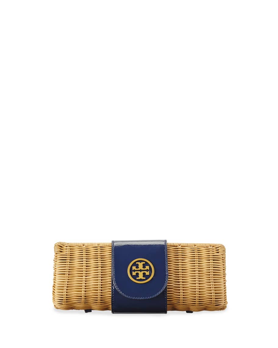 Tory burch rattan clutch sale