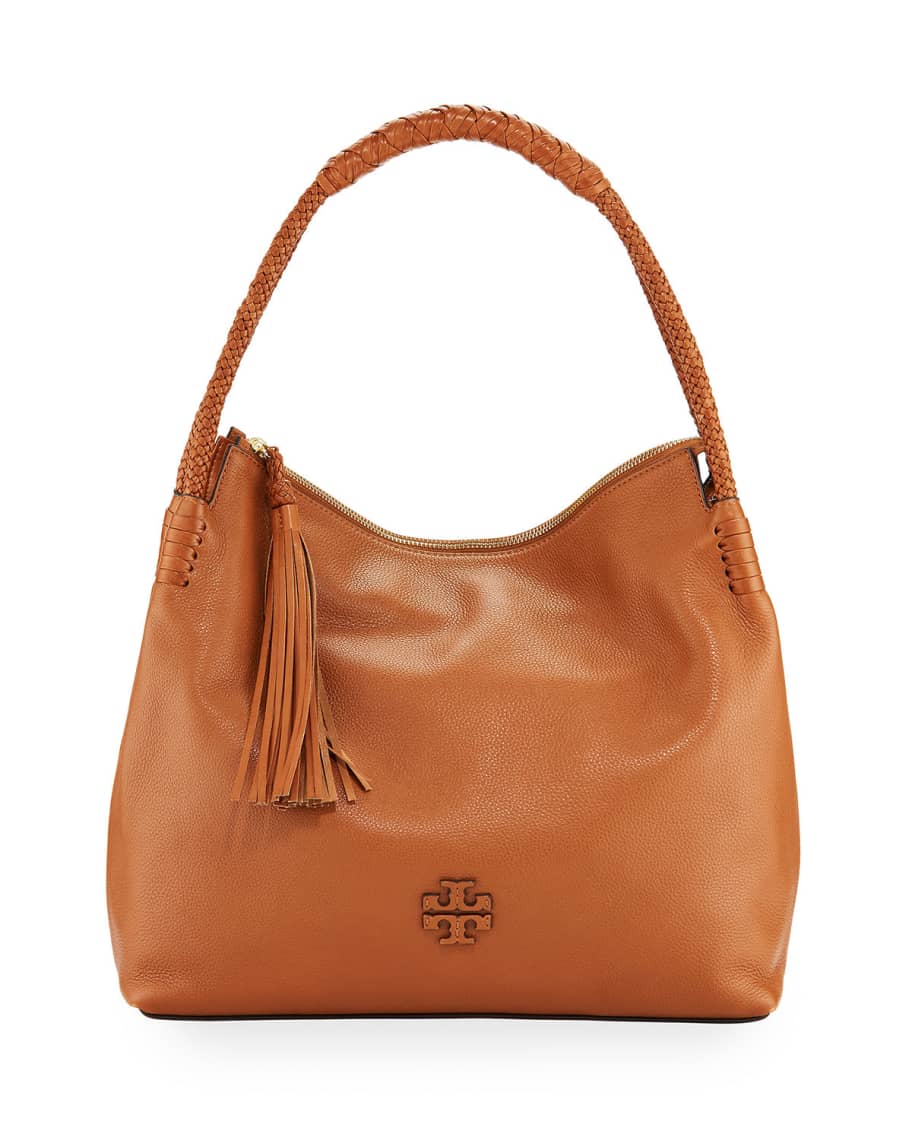 Tory Burch Taylor Pebbled Leather Zip-Top Hobo Bag | Neiman Marcus