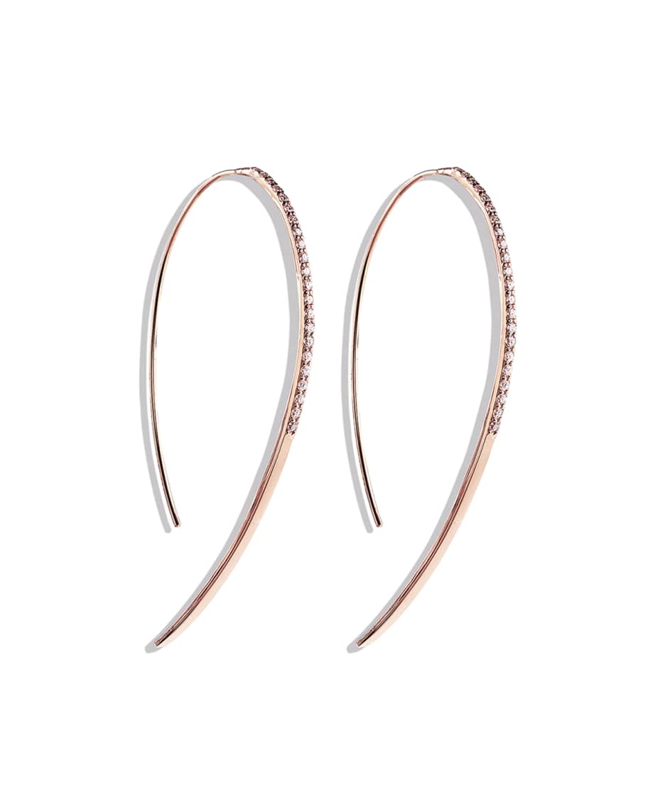 LANA Fatale Hooked on Hoops Diamond Earrings in Rose Gold | Neiman Marcus