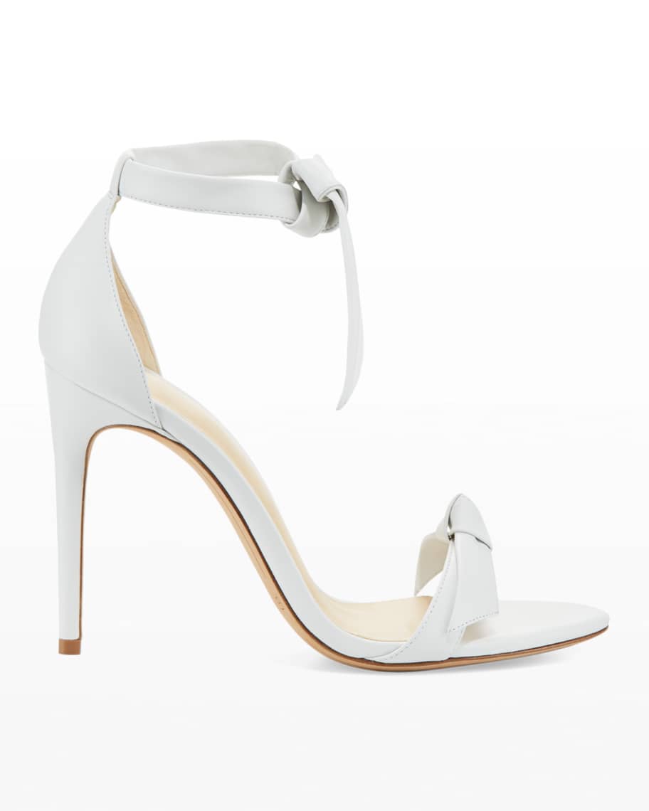 Alexandre Birman Clarita Knotted Leather High-Heel Sandals, White ...