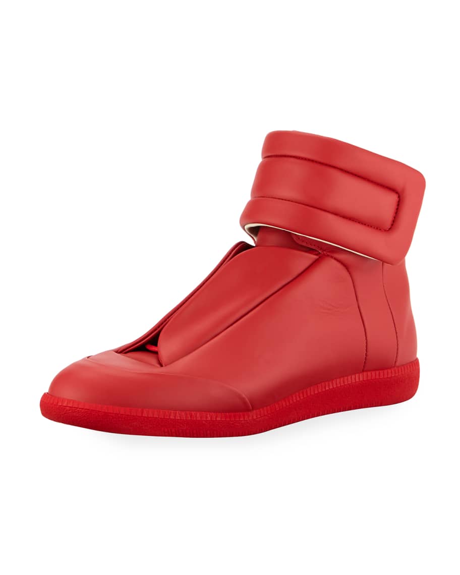 Maison Margiela Men's Future Leather High-Top Sneaker | Neiman Marcus