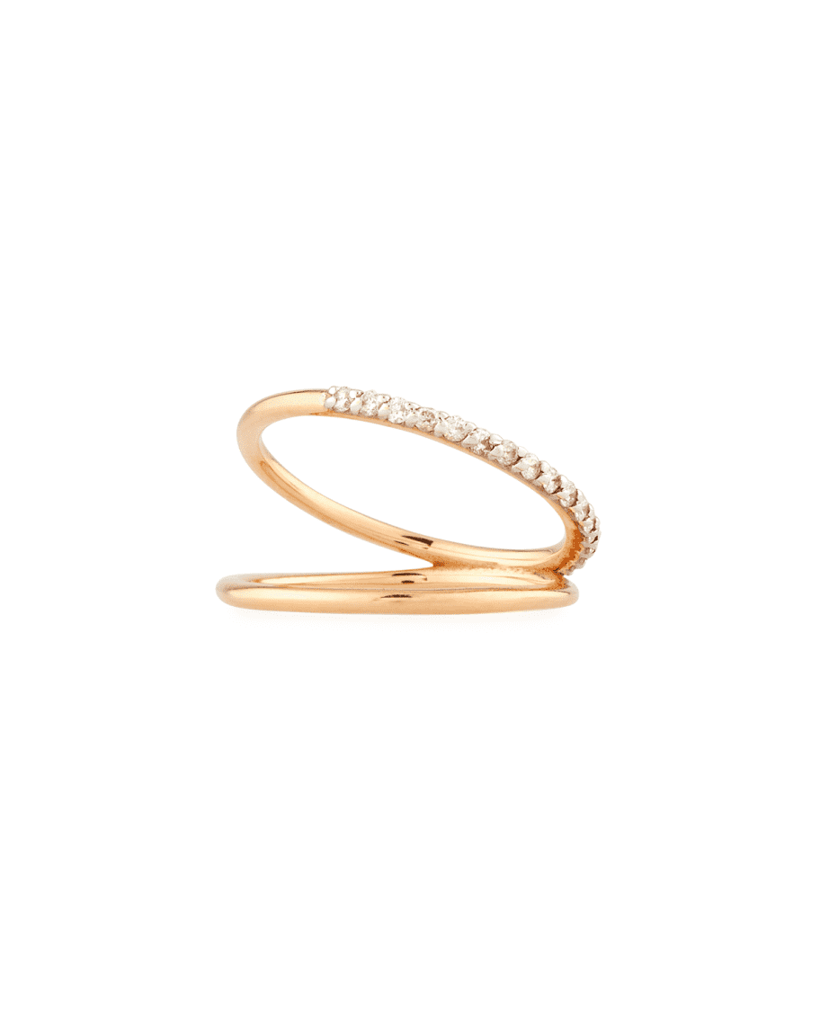 Kismet by Milka Spectrum Two-Row Ring with Diamonds in 14K Rose Gold ...