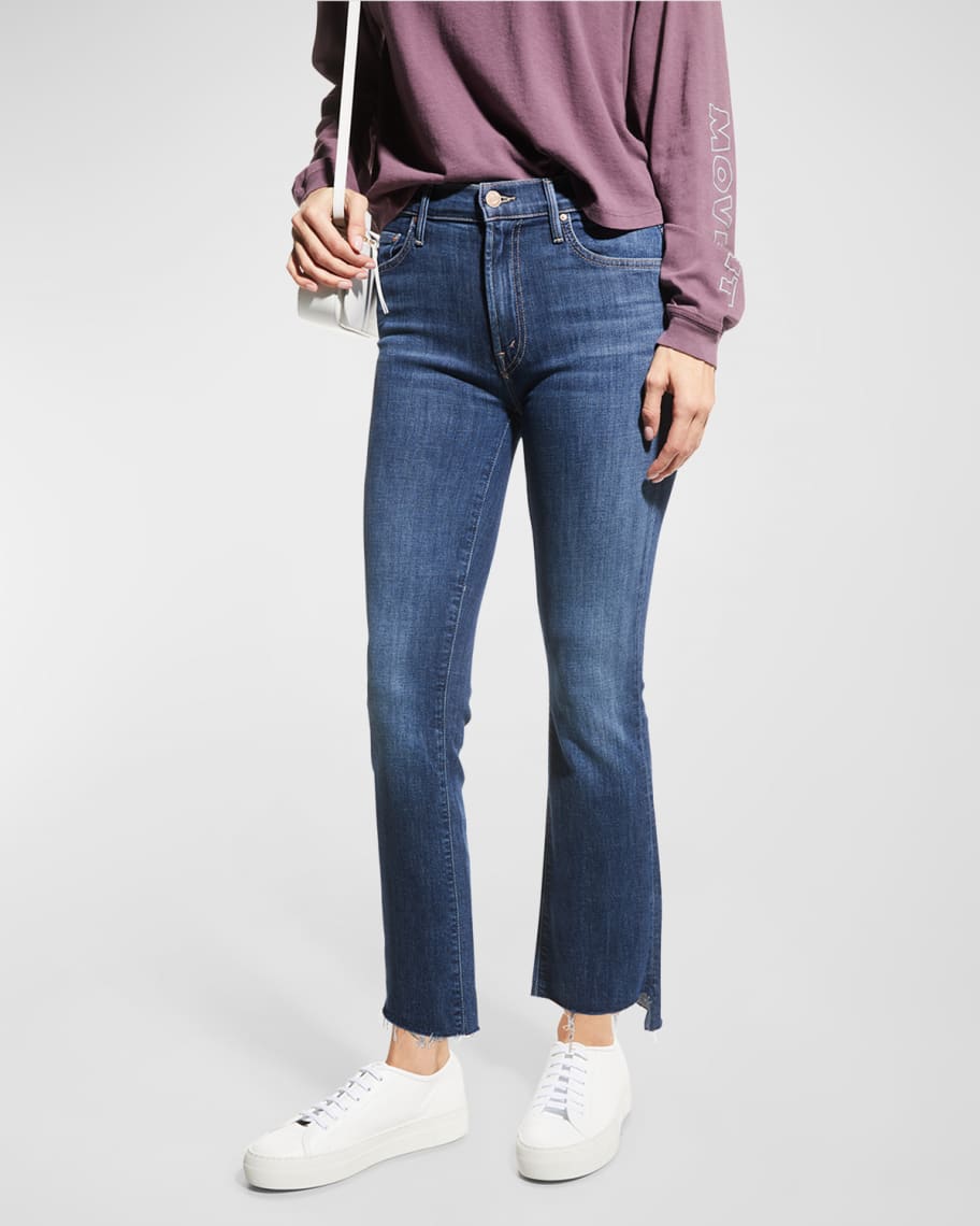 MOTHER Insider Crop Jeans w/ Step Fray | Neiman Marcus
