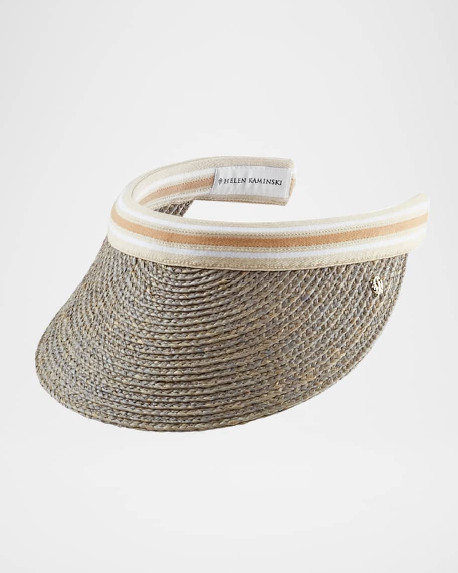 Helen Kaminski Bianca Classic Slide-On Raffia Visor | Neiman Marcus