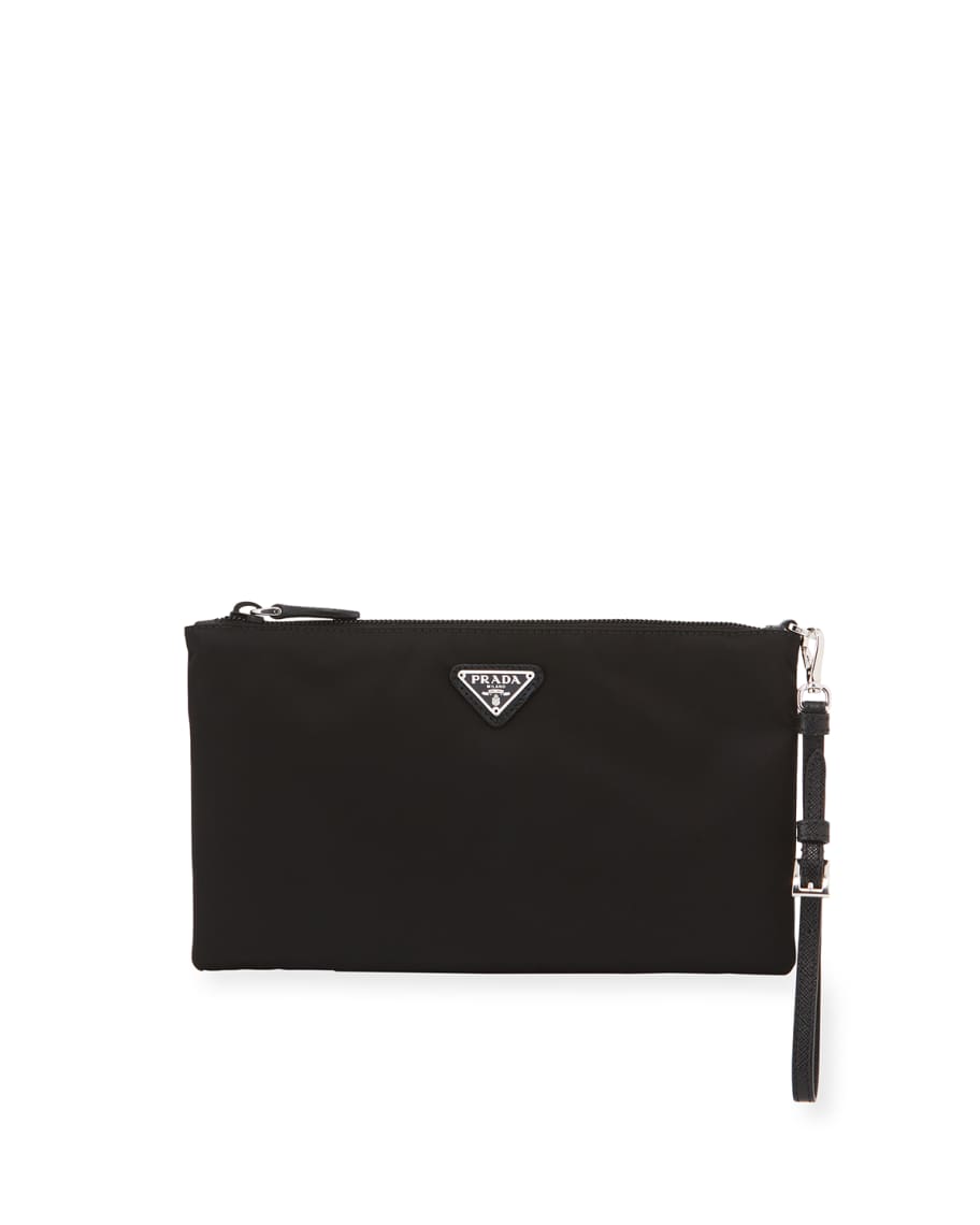 Prada vela small shop zip pouch clutch bag