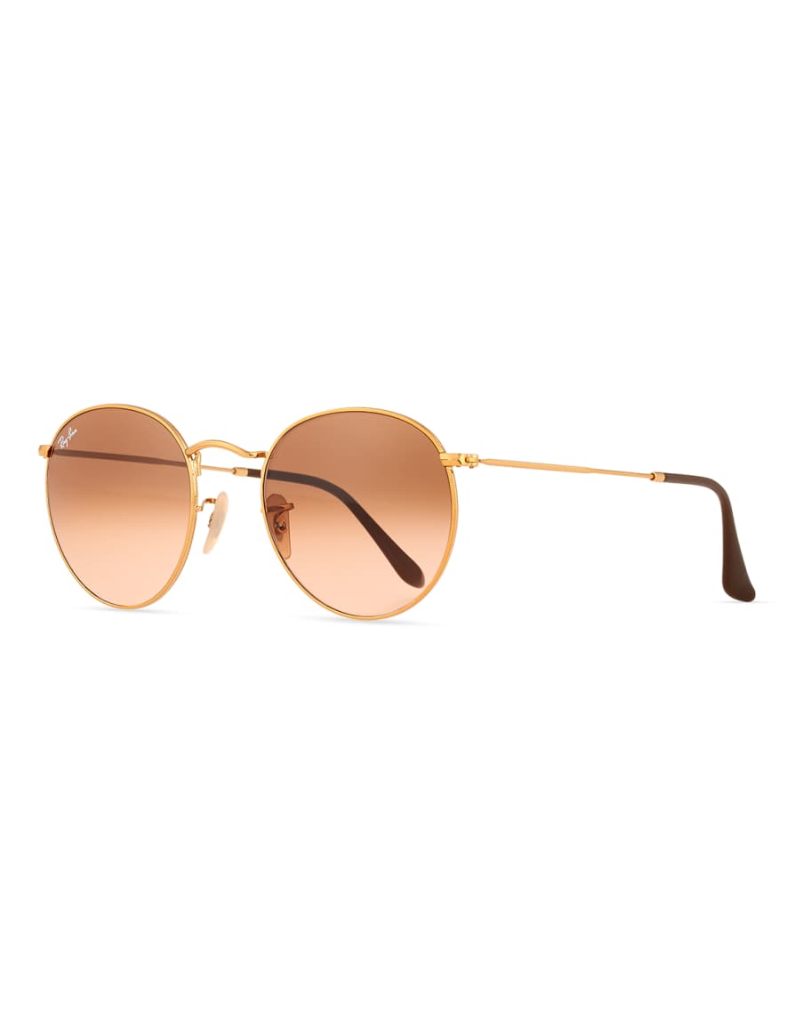 herfst Bandiet kaart Ray-Ban Gradient Round Metal Sunglasses | Neiman Marcus