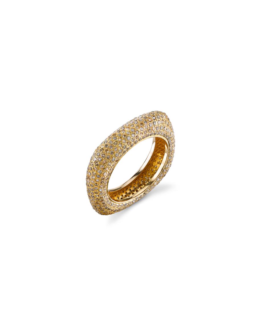 Sheryl Lowe 14k Gold Diamond Square Stack Ring, Size 8.5 | Neiman Marcus