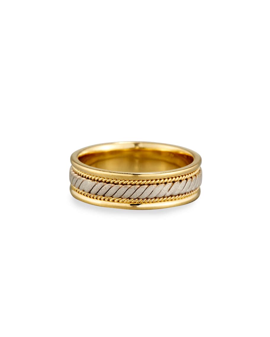 Eli Gents Twisted 18K Yellow & White Gold Wedding Band Ring, Size 10 ...