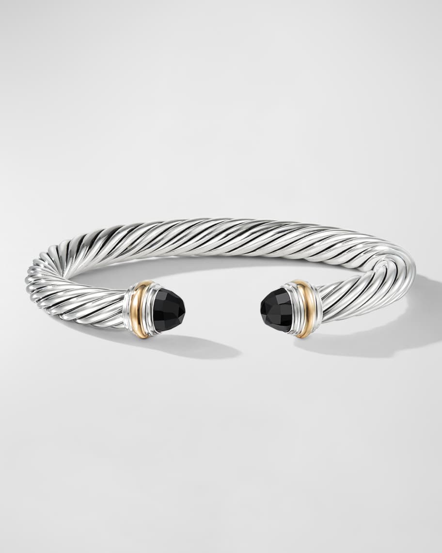 David Yurman Cable Bracelet with Gemstone and 14K Gold in Silver, 7mm ...