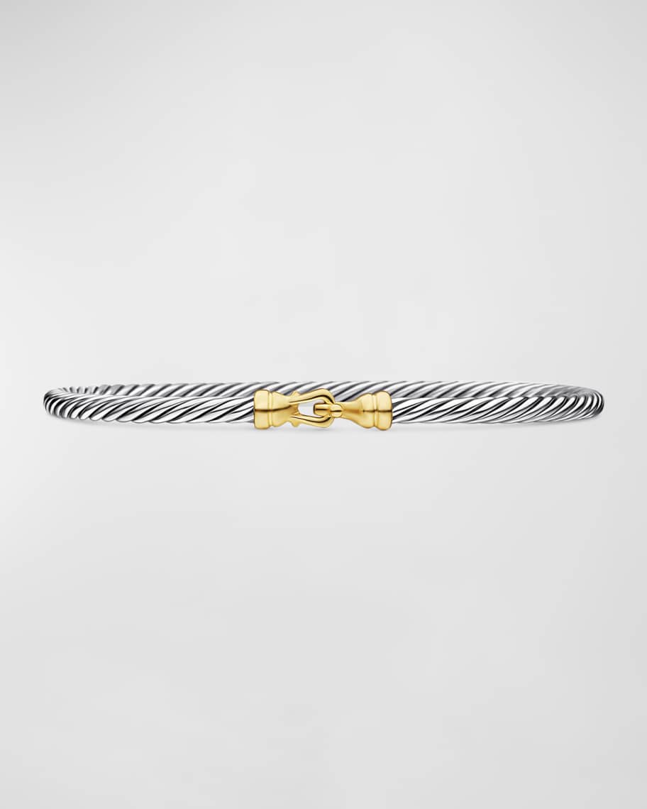 David Yurman Cable Buckle Bracelet in Silver with 18K Gold, 3mm