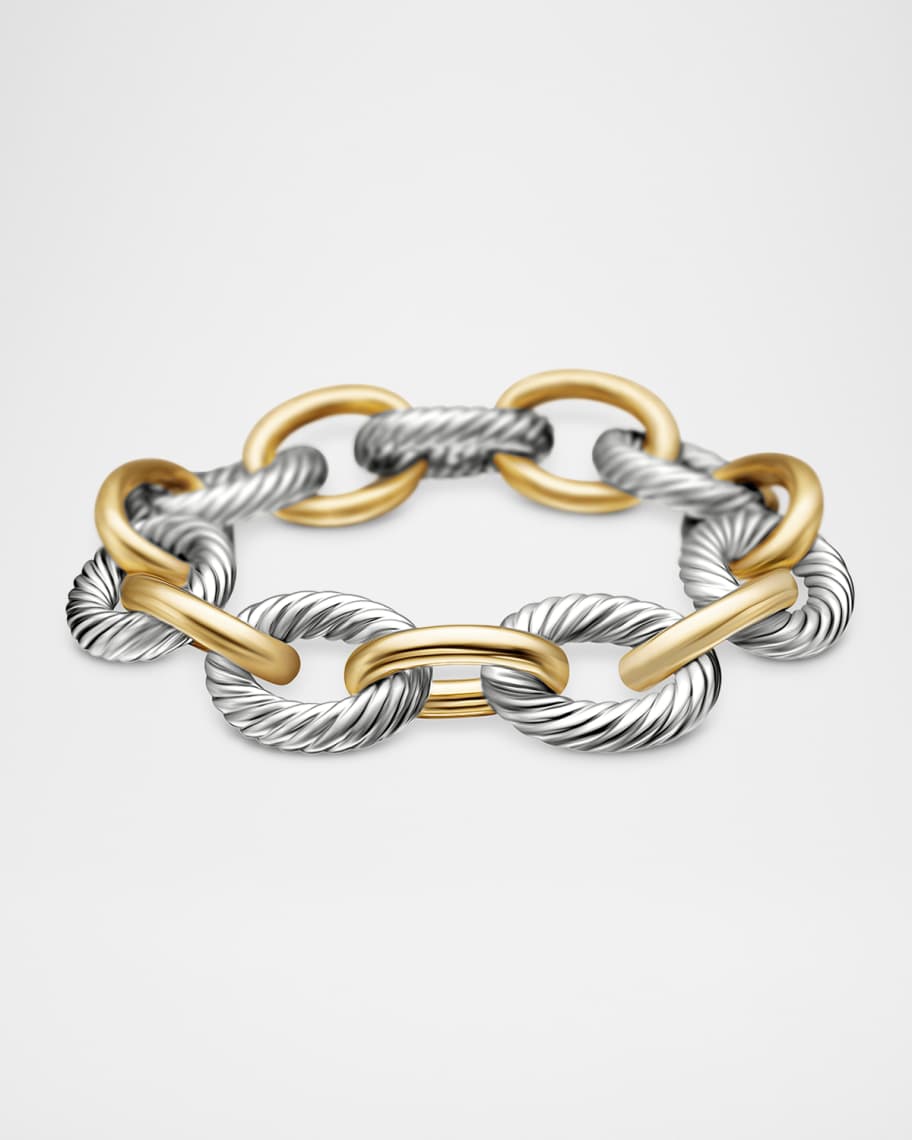 David Yurman Oval Extra-Large Link Bracelet with Gold | Neiman Marcus