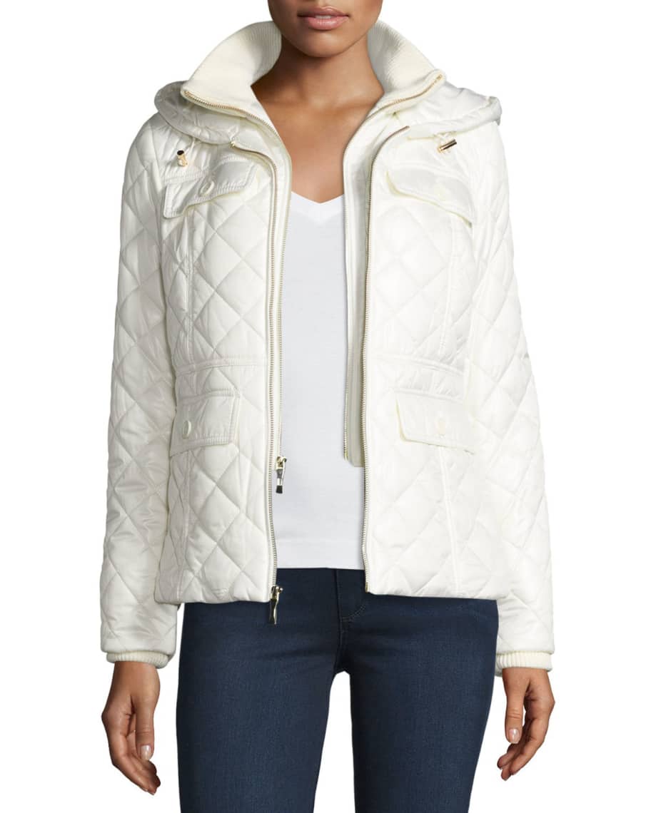 kate spade new york packable quilted short coat w/ bow detail | Neiman ...
