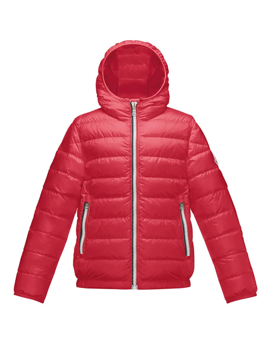 Moncler Athenes Hooded Down Jacket, Size 4-6 | Neiman Marcus
