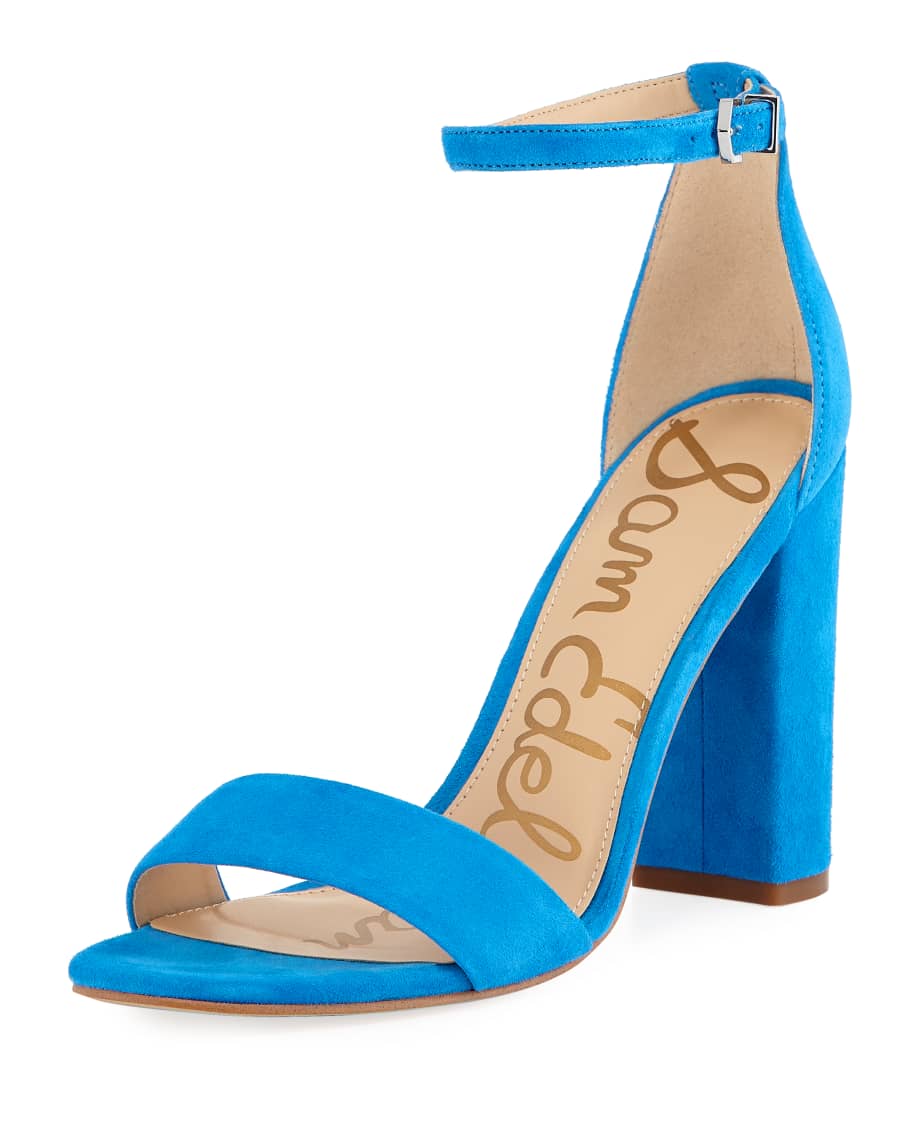 Sam Edelman Yaro Suede Block-Heel Sandals | Neiman Marcus